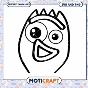 Cute cartoon bird illustration for instant download, available in SVG and PNG formats