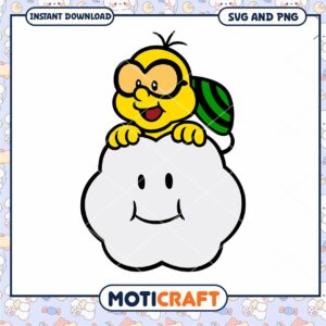 Cute cartoon bee on a smiling cloud, perfect for SVG and PNG files