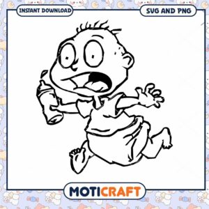 Cute cartoon baby illustration, perfect for instant download PNGs