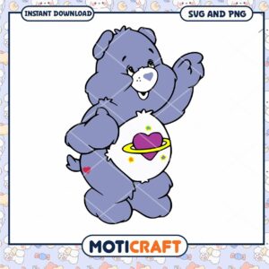 Cute Care Bear Character PNG, perfect for crafts and designs