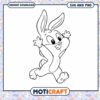 Cute Bunny Coloring Page, Instant Download for Fun Activities