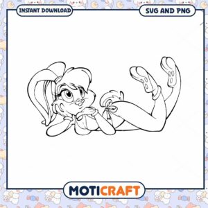 Cute Bunny Character Line Art, perfect for DIY projects and crafts