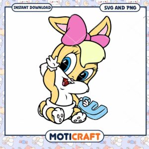 Cute Bunny Character Design for Instant Download, Perfect for Kids' Crafts
