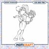 Cute bunny character holding flowers, perfect for coloring pages 2 Cute bunny character holding flowers, perfect for coloring pages