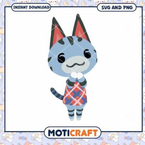 Cute Blue Cat Character SVG Download for Crafts and Design Use