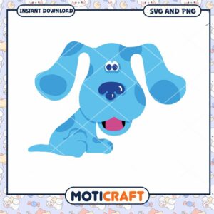 Cute blue cartoon dog design, perfect for crafts and projects