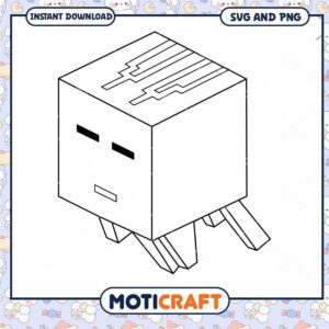 Cute Block Character Design, Instant Download SVG and PNG Files