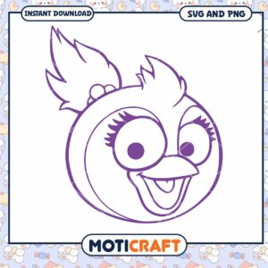 Cute Bird Character Design, Instant Download SVG and PNG File