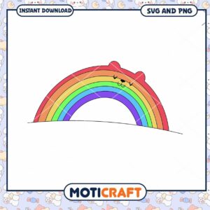 Cute Bear Rainbow Graphic Design, Perfect for Print and Crafts