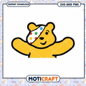Cute bear illustration for kids, instant download in SVG PNG formats