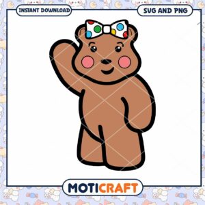 Cute bear illustration for download, perfect for kids crafts