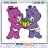 Cute Bear Friends Giving Gift SVG and PNG Download, Adorable Art