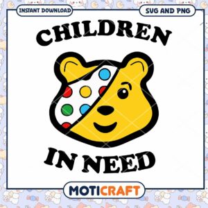 Cute bear design for children in need, perfect for digital use