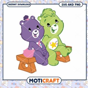 Cute Bear Characters Sitting Together, Download SVG and PNG Files