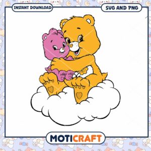 Cute Bear Characters Embracing, Fun PNG Download for Kids