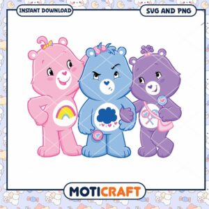 Cute Bear Characters Design for Instant Download, Perfect for Crafts