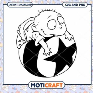 Cute baby playing on a ball design, perfect for crafting projects