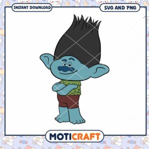 Cute animated troll character design, perfect for kids crafts