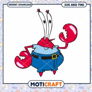Crab Character Illustration for Downloads, Great for Kids Crafts