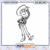 Cowboy Character Coloring Page, Digital Download SVG and PNG
