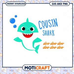 Cousin Shark illustration for kids, perfect for fun designs and crafts