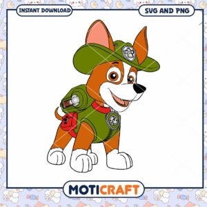 Corgi character illustration for instant download, includes SVG and PNG formats