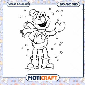 Cookie Monster SVG Snow Day PNG