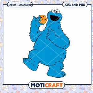 Cookie Monster SVG and PNG download, perfect for crafting projects