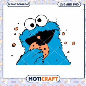 Cookie Monster PNG Graphic, Fun and Colorful Design Download