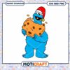 Cookie Monster holding cookie, fun holiday SVG and PNG design
