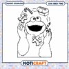 Cookie Monster Coloring Page, Instant Download SVG and PNG Files
