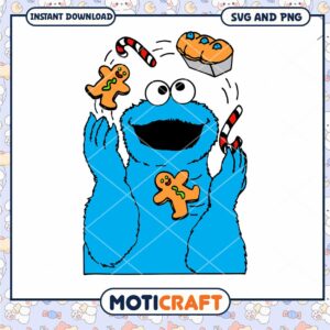 Cookie Monster Fun Clipart, Downloadable SVG and PNG Files