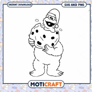Cookie Monster Coloring Page, Fun SVG and PNG Downloadable Art