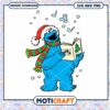 Cookie Monster Christmas PNG design, festive character singing joyfully 2 Cookie Monster Christmas PNG design, festive character singing joyfully