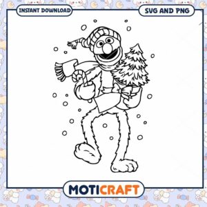 Cookie Monster Christmas SVG Cut File