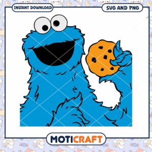 Cookie Monster Character Art, Fun Printable for Kids Projects