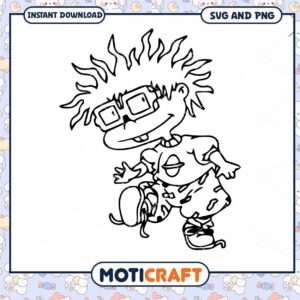 Coloring Page of Fun Character, Instant Download SVG and PNG