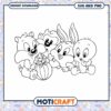 Coloring Page of Cartoon Characters, Fun Printable for Kids Activities 1 Coloring Page of Cartoon Characters, Fun Printable for Kids Activities