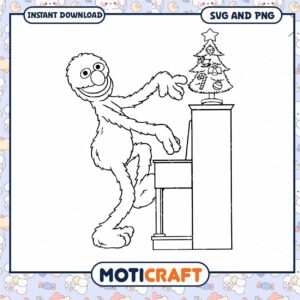 Coloring Page of Character Playing Piano, Perfect for Fun Art Projects