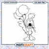 Coloring Page of a Cartoon Bird Holding Balloons, Instant Download PNG 2 Coloring Page of a Cartoon Bird Holding Balloons, Instant Download PNG