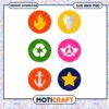 Colorful SVG Icons Fire, Wrench, More!