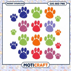 Colorful Paw Prints SVG Bundle