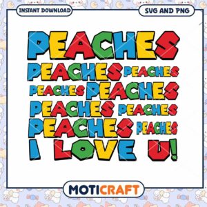 Colorful Peaches Design for Instant Download, Includes SVG and PNG