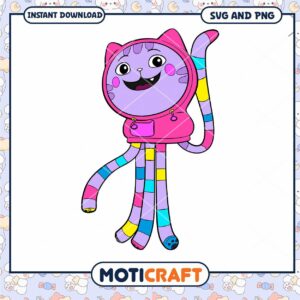 Colorful Cat Character Design, Cute SVG and PNG Downloadable Art