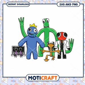Colorful cartoon characters for instant download, perfect for crafting