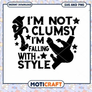 Clumsy Quote Design for Fun Projects, Instant Download PNG File