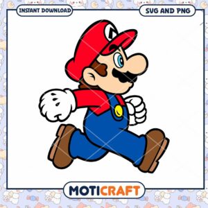 Classic Mario Character Design, available as SVG and PNG files
