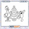 Christmas Coloring Page Featuring Big Bird and Elmo, Instant Download SVG PNG 1 Christmas Coloring Page Featuring Big Bird and Elmo, Instant Download SVG PNG