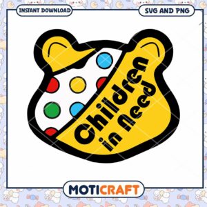 Children in Need Charity Design for Kids, Downloadable SVG PNG File