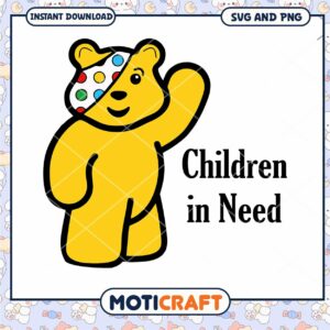 Children in Need Bear Design, Perfect for Charitable Projects